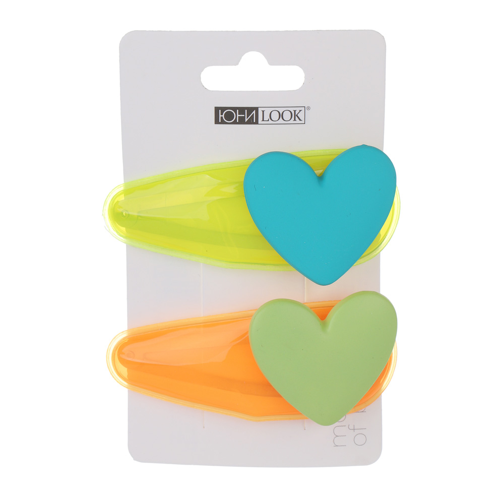 ЮНИLOOK Зажим для волос 2 шт, 7 см, металл, пластик, ПВХ, арт.2, арт.№ 321-431