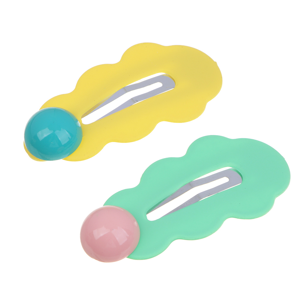 ЮНИLOOK Зажим для волос 2 шт, 7 см, металл, пластик, арт.6, арт.№ 321-435