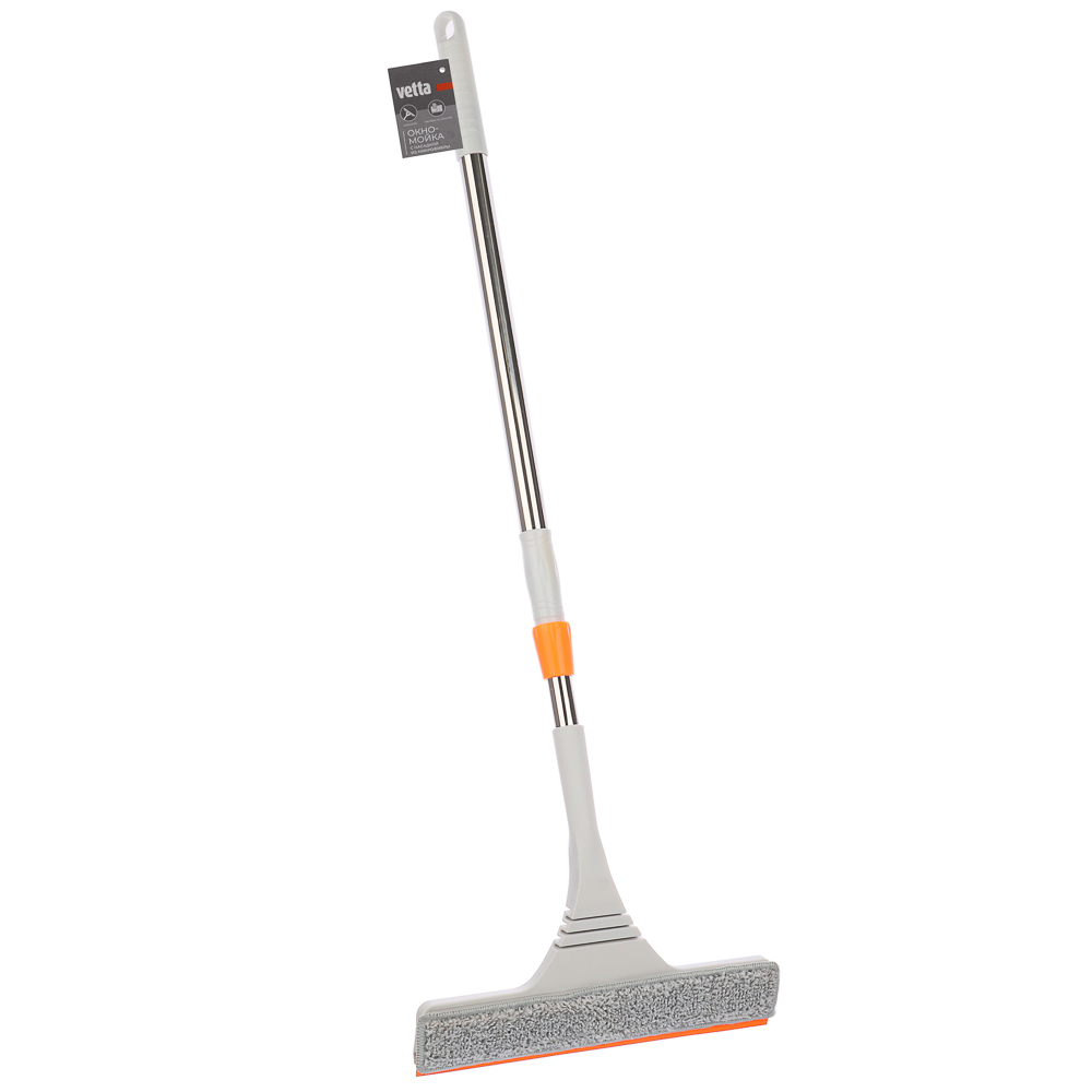 Окномойка тм VETTA, телескоп. ручка 75-116см, водосгон 28х6см, полипропилен, нерж.сталь, микрофибра, арт.№ 444-418