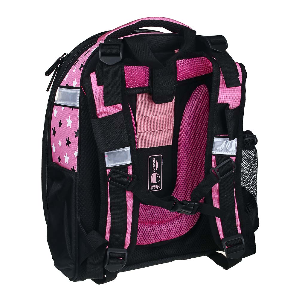 ЗАЙЧИК Рюкзак школьный жесткий 38х28х15см, 2 отд.,2карм.,эргон.спинка, лямки рег.по росту, ПЭ,брел., арт.№ 254-448