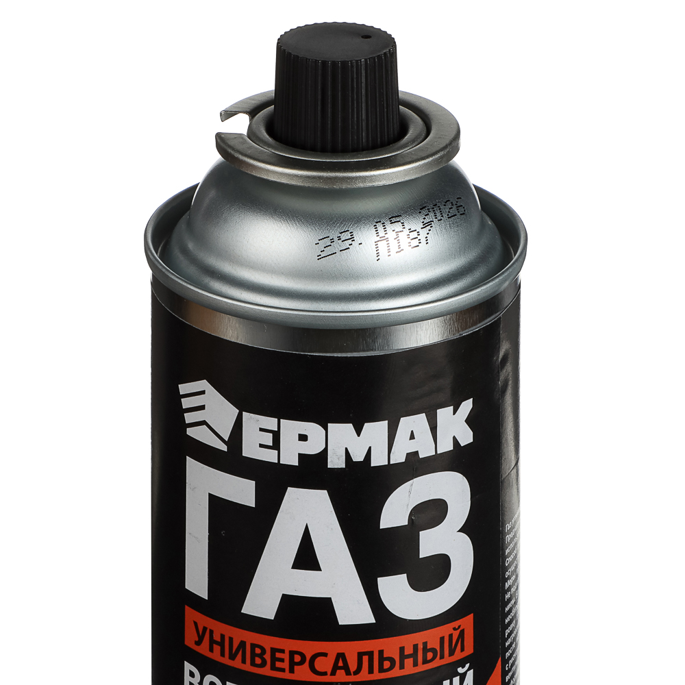 Газ для портативных плит тм ЕРМАК, всесезонный, метал. баллон 220гр, 520см3(цанг., ЕАЭС), арт.№ 116-069