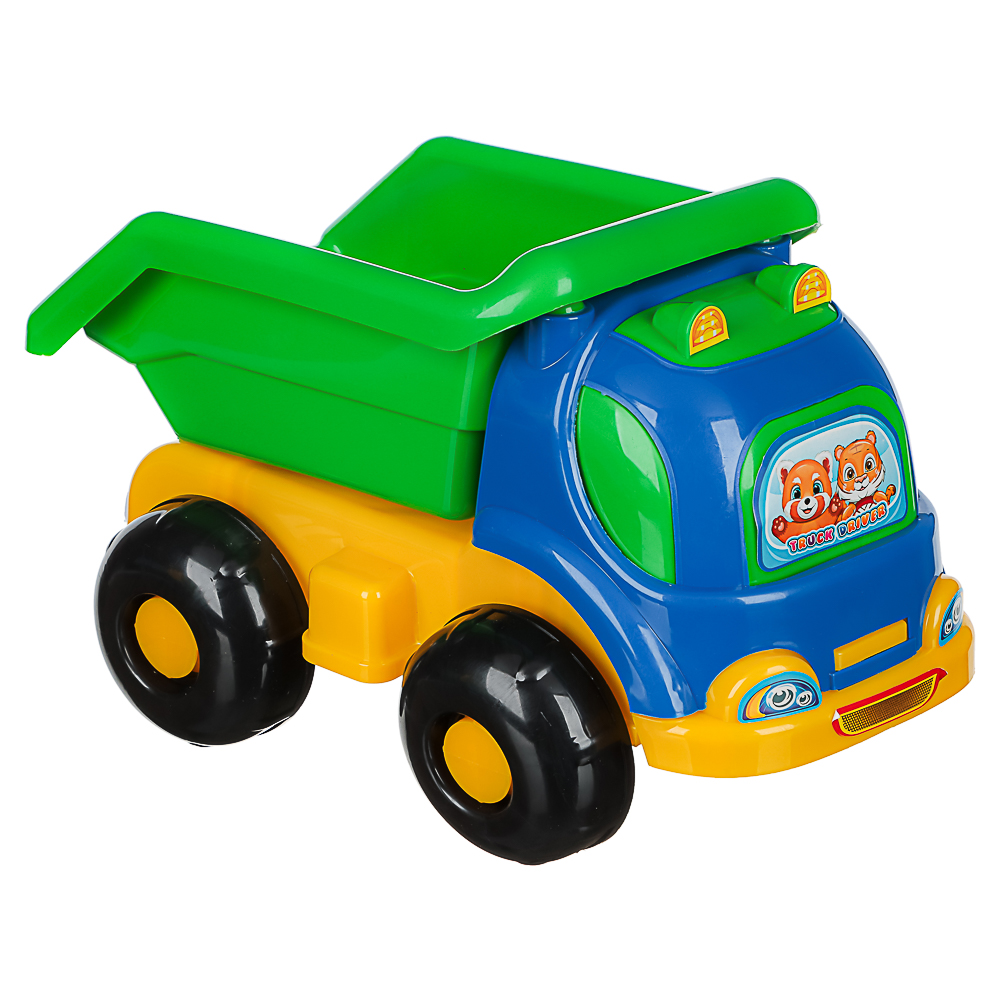 ИГРОЛЕНД Самосвал игрушечный в сетке, пластик, 16х26х17 см, 3 дизайна, для детей 3+, арт.№ 292-462