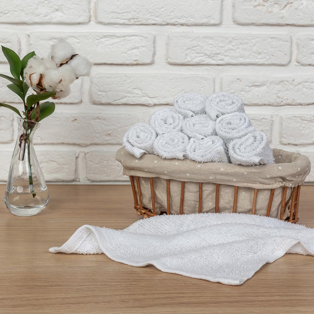 PROVANCE Лайт Комплект салфеток махровых для уборки 10 шт, 100% хлопок, 25х25см, белый, арт.№ 434-100