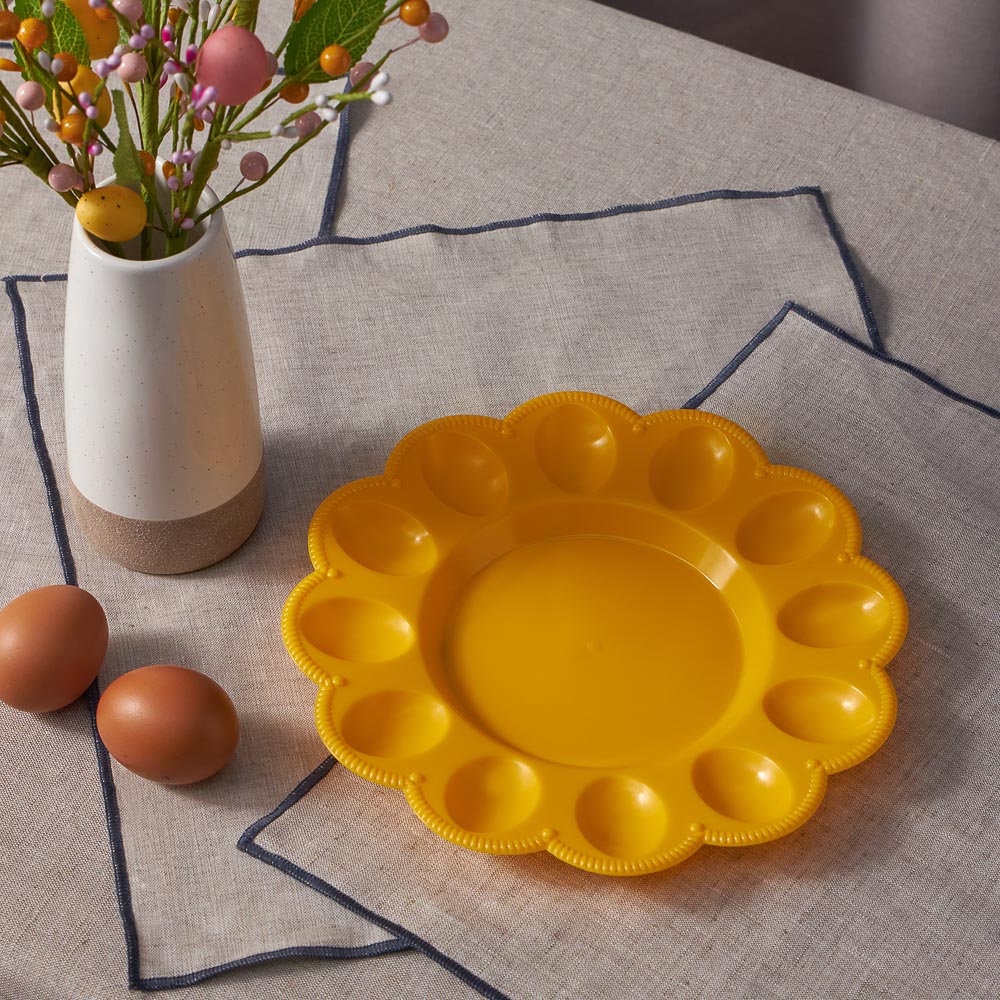 Блюдо пасхальное для яиц и кулича, пластик, d23см, 3 цвета, арт.№ 842-125