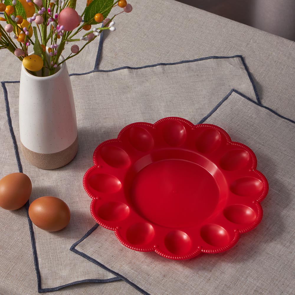 Блюдо пасхальное для яиц и кулича, пластик, d23см, 3 цвета, арт.№ 842-125