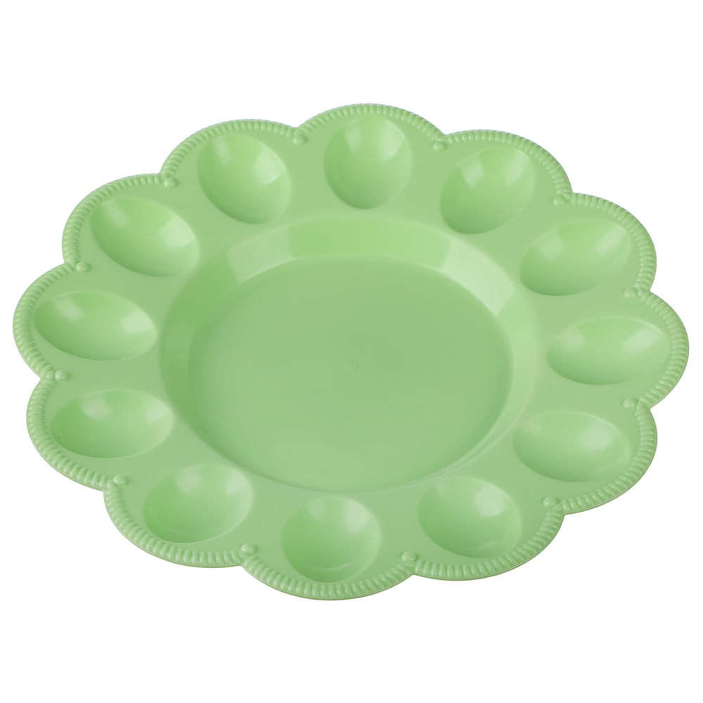 Блюдо пасхальное для яиц и кулича, пластик, d23см, 3 цвета, арт.№ 842-125