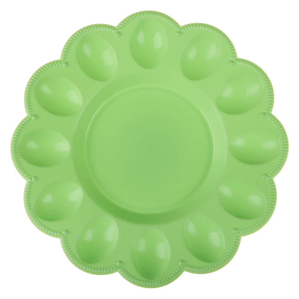 Блюдо пасхальное для яиц и кулича, пластик, d23см, 3 цвета, арт.№ 842-125