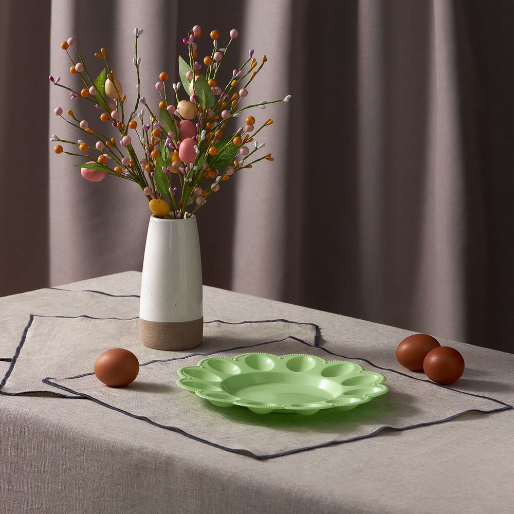 Блюдо пасхальное для яиц и кулича, пластик, d23см, 3 цвета, арт.№ 842-125