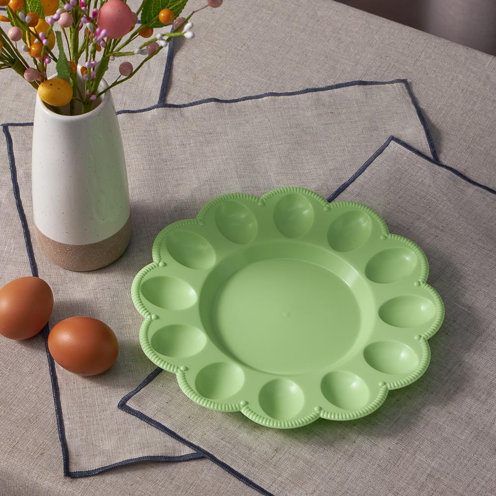 Блюдо пасхальное для яиц и кулича, пластик, d23см, 3 цвета, арт.№ 842-125