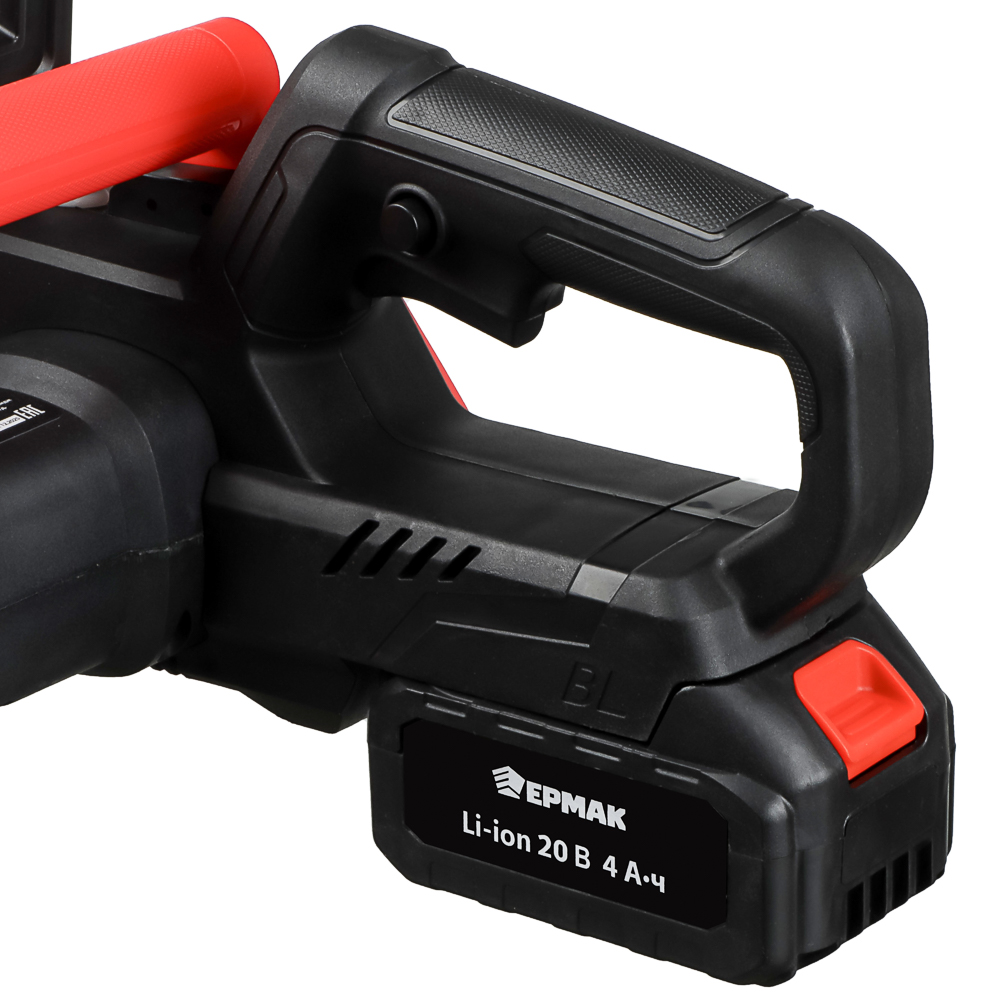 Пила цепная аккум. тм ЕРМАК шина 305мм, цепь 3,8", 44зуб, 10,5м/сек, 2акб 4А/20В, быстрое З/У, арт.№ 691-066