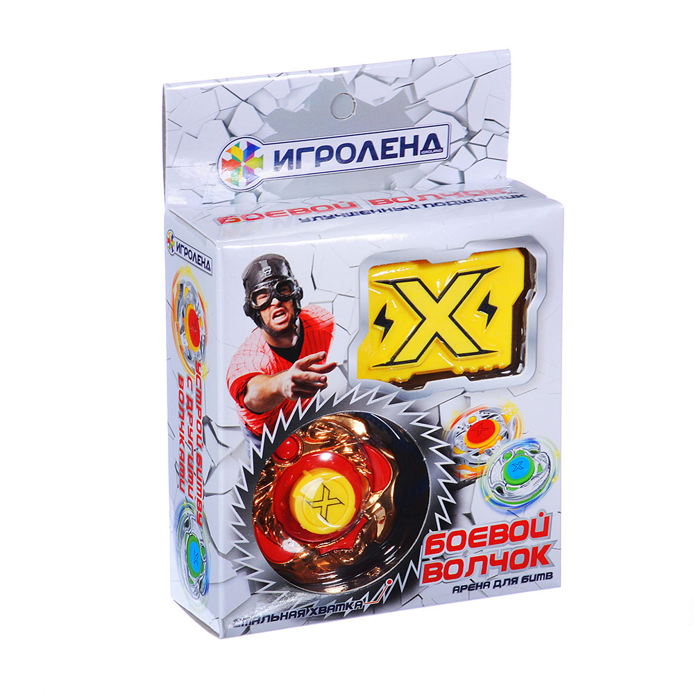 ИГРОЛЕНД Игрушка "Боевой волчок", со стартером, 3 предмета, ABS, металл, 11х16х4см, арт.№ 214-014