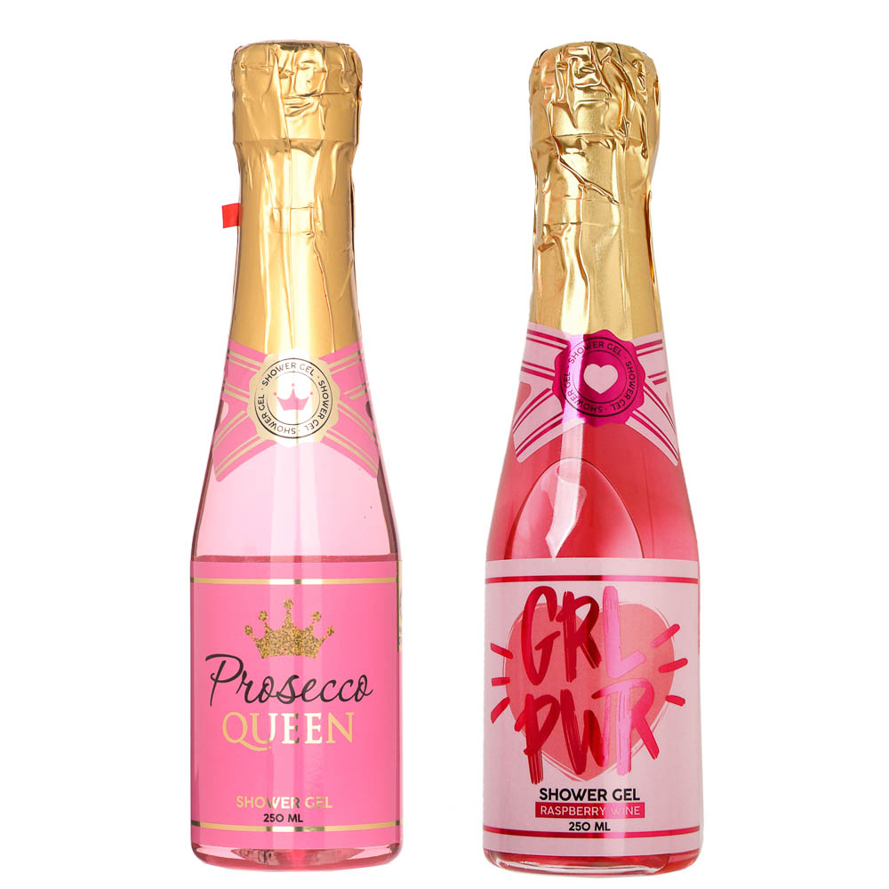 Гель для душа "Prosecco Queen"/"GRL PWR",флакон шампанское,250мл, арт.№ 951-138