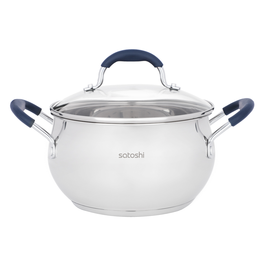 SATOSHI Альба Кастрюля 20х11,5 см, объем 3,9 л, со стеклянной крышкой, индукция, арт.№ 822-271