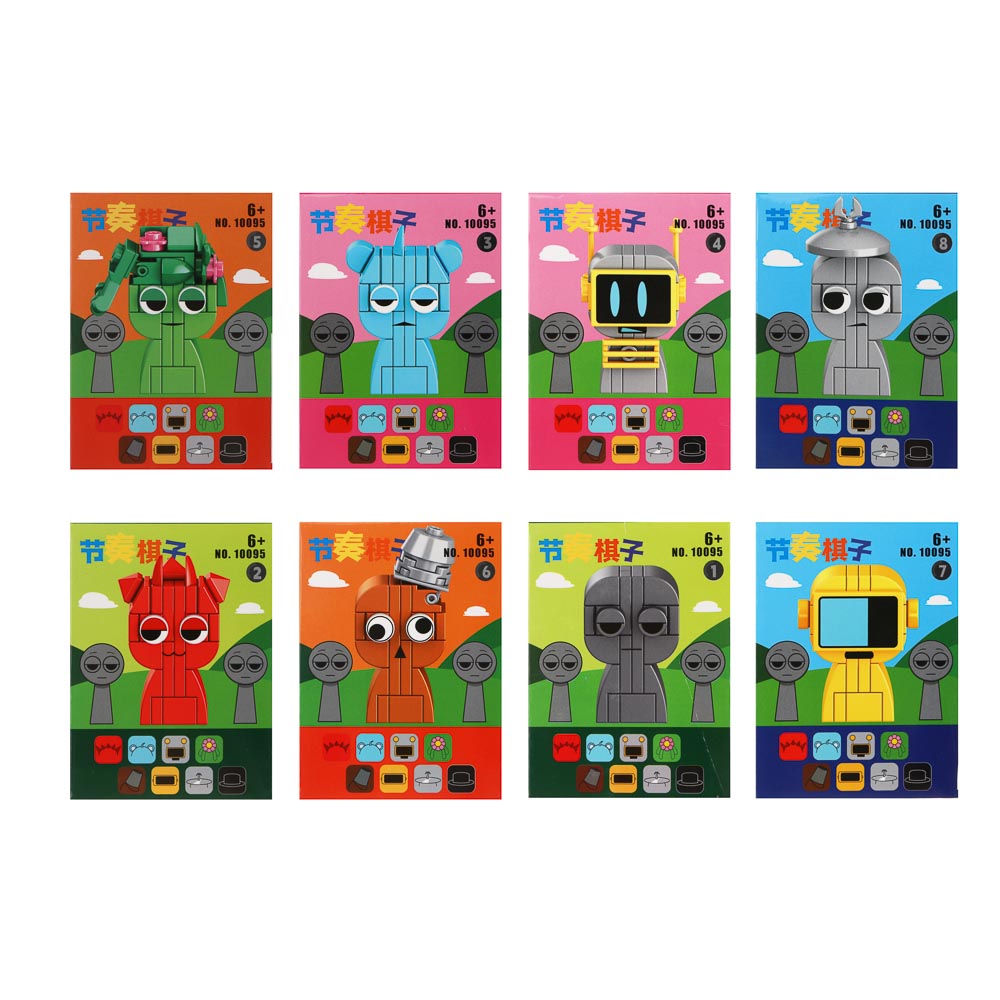 ИГРОЛЕНД Конструктор "Поющие монстрики", 8х3,5х11 см, ABS, 8 видов, арт.№ 858-079