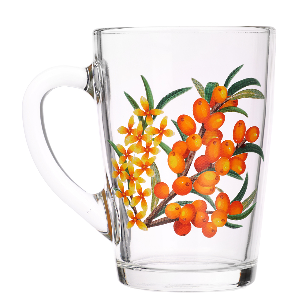 ОСЗ Кружка стеклянная 300мл с дизайном, стекло, арт.№ 879-117