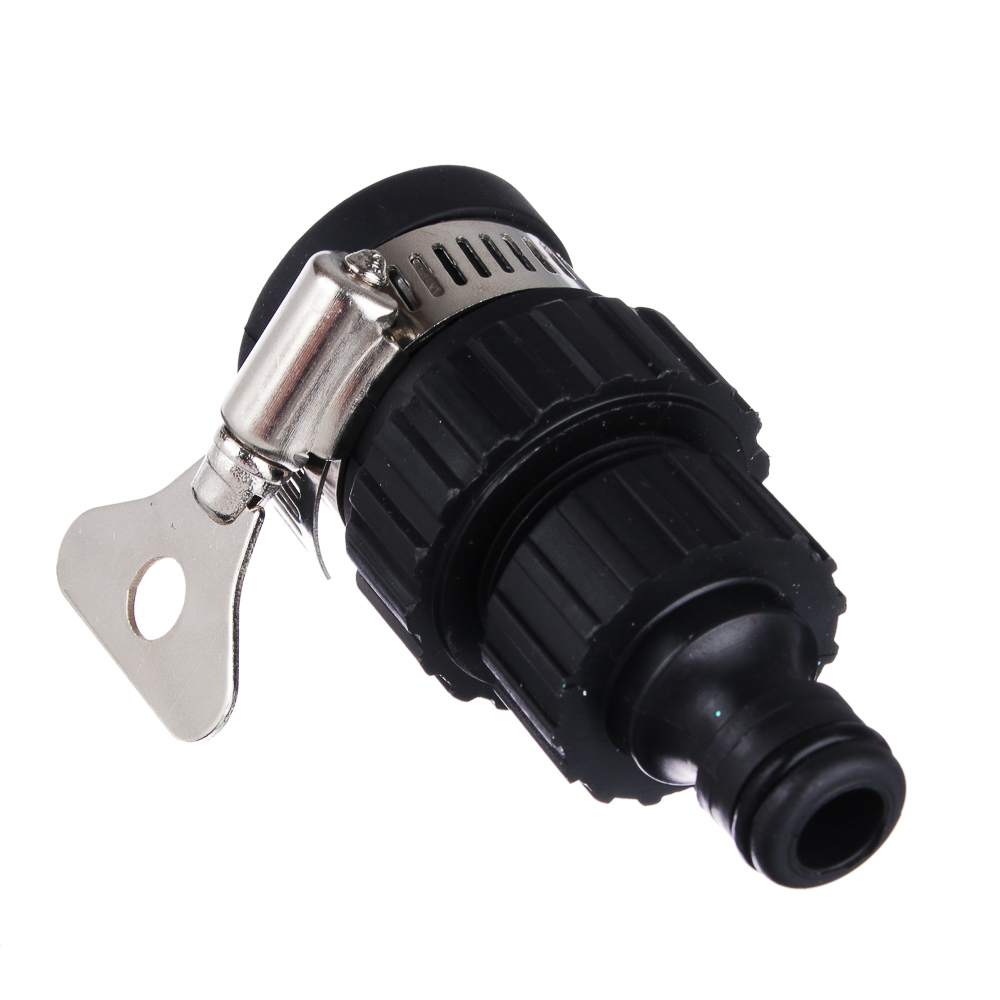 INBLOOM Штуцер для безрезьбовых кранов d1/2" - 3/4", с хомутом, пластик, арт.№ 160-022