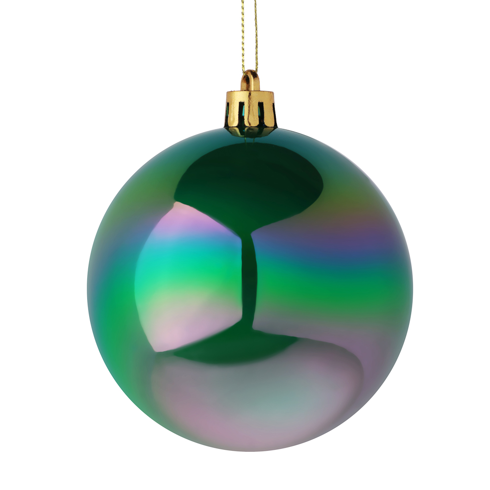 СНОУ БУМ Набор шаров 4шт 8см пластик, зеленый перламутр, 26-238, арт.№ 372-725