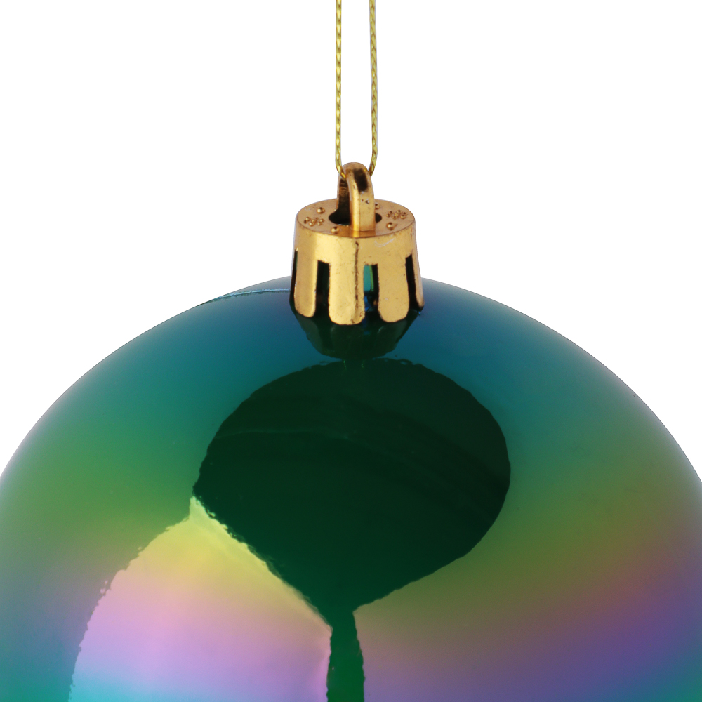 СНОУ БУМ Набор шаров 4шт 8см пластик, зеленый перламутр, 26-238, арт.№ 372-725