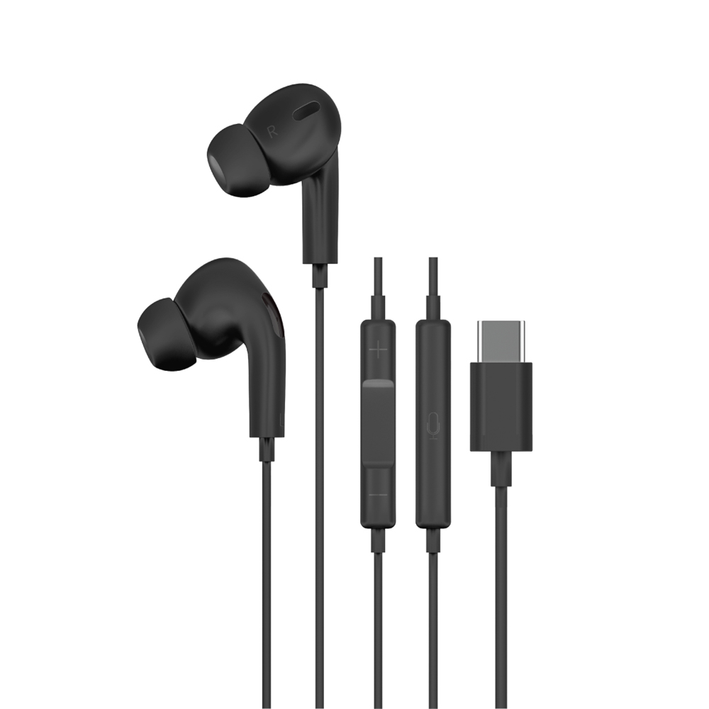 Наушники проводные внутриканальные BY Space Connect PRO с микрофоном, TYPE-C, 120см, чёрный, арт.№ 410-332