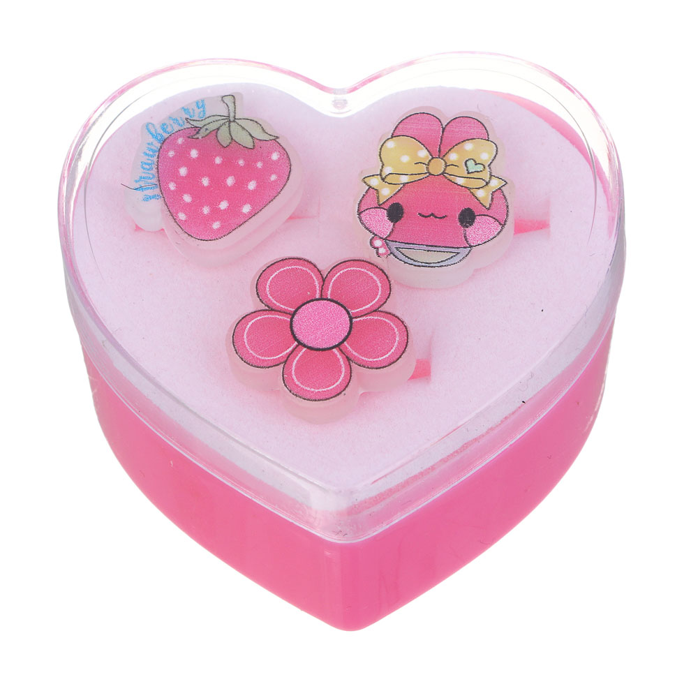 ЮНИLOOK Набор детских колец 3 шт, пластик, р-р универсальный, в ассортименте, арт.№ 316-368