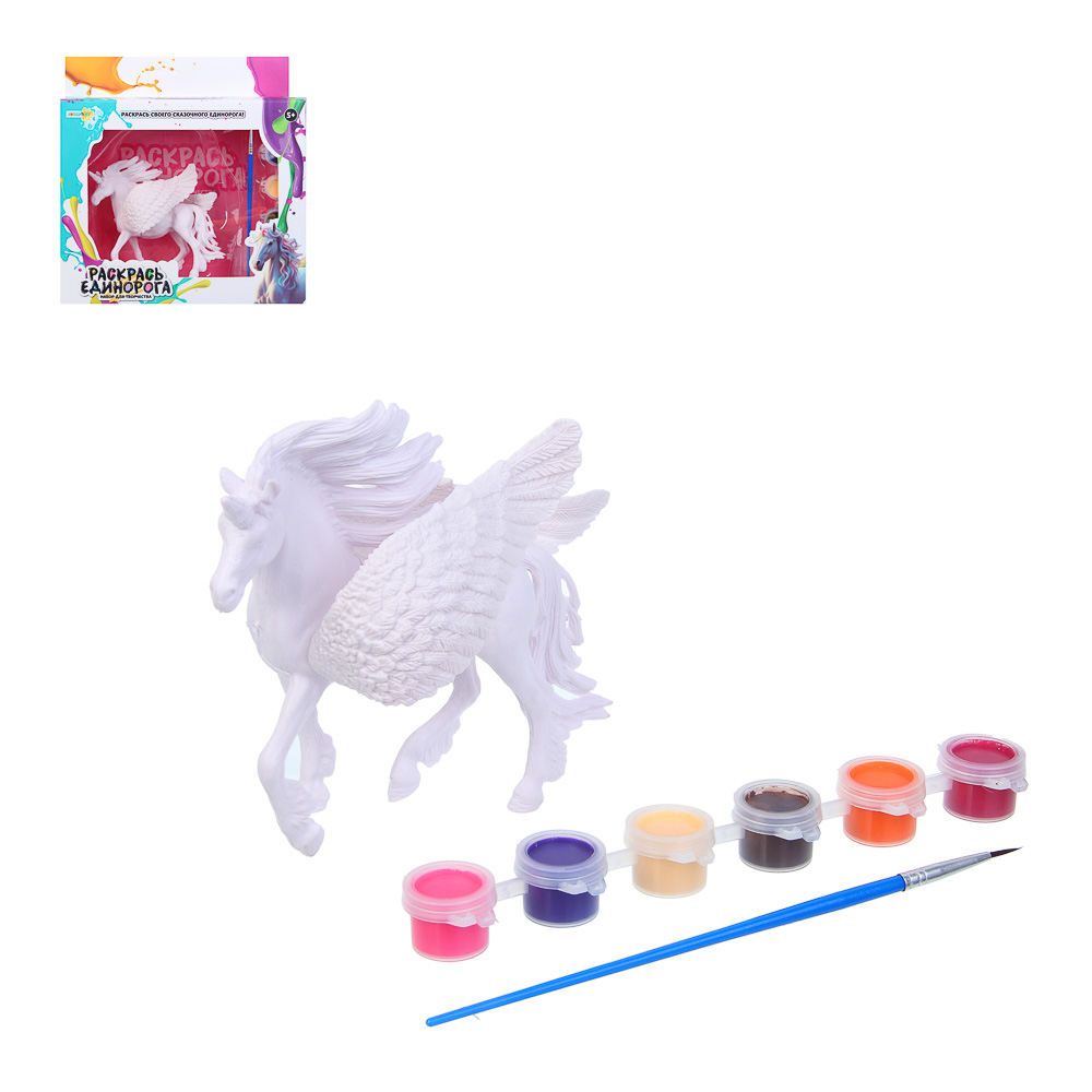 Набор для творчества "Раскрась единорога", ХОББИХИТ, PVC, акрил, арт.№ 284-326