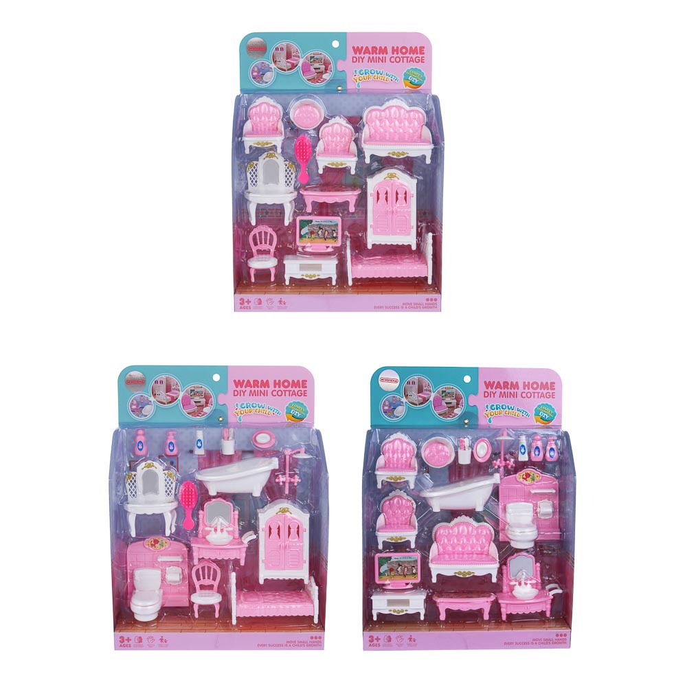 ИГРОЛЕНД Мебель для куклы, ABS, картон, 23х7х30,5 см, 3 вида, арт.№ 278-139