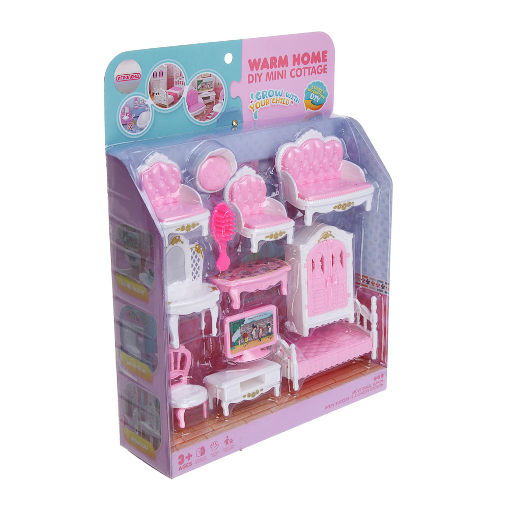 ИГРОЛЕНД Мебель для куклы, ABS, картон, 23х7х30,5 см, 3 вида, арт.№ 278-139
