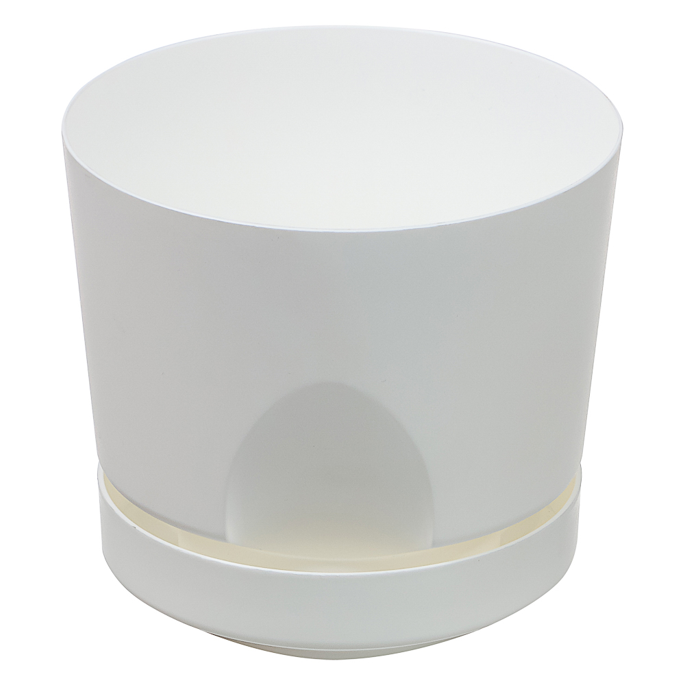 Кашпо Тренд 0,8л, d12см, h11см белый пластик, арт.№ 164-379