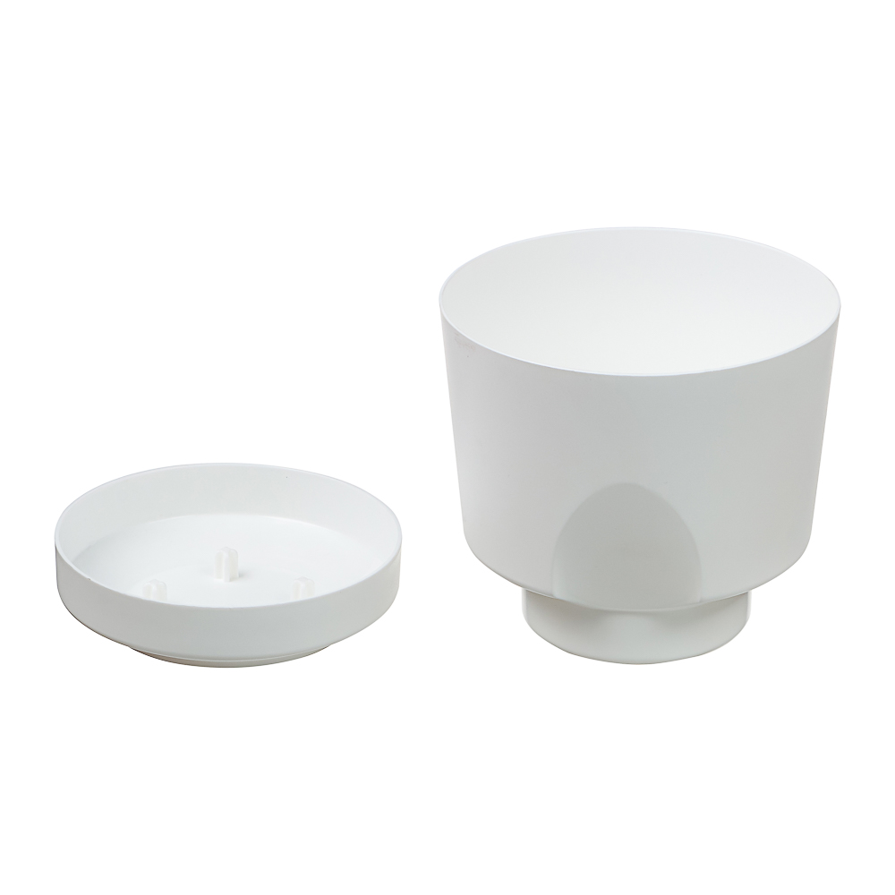 Кашпо Тренд 0,8л, d12см, h11см белый пластик, арт.№ 164-379