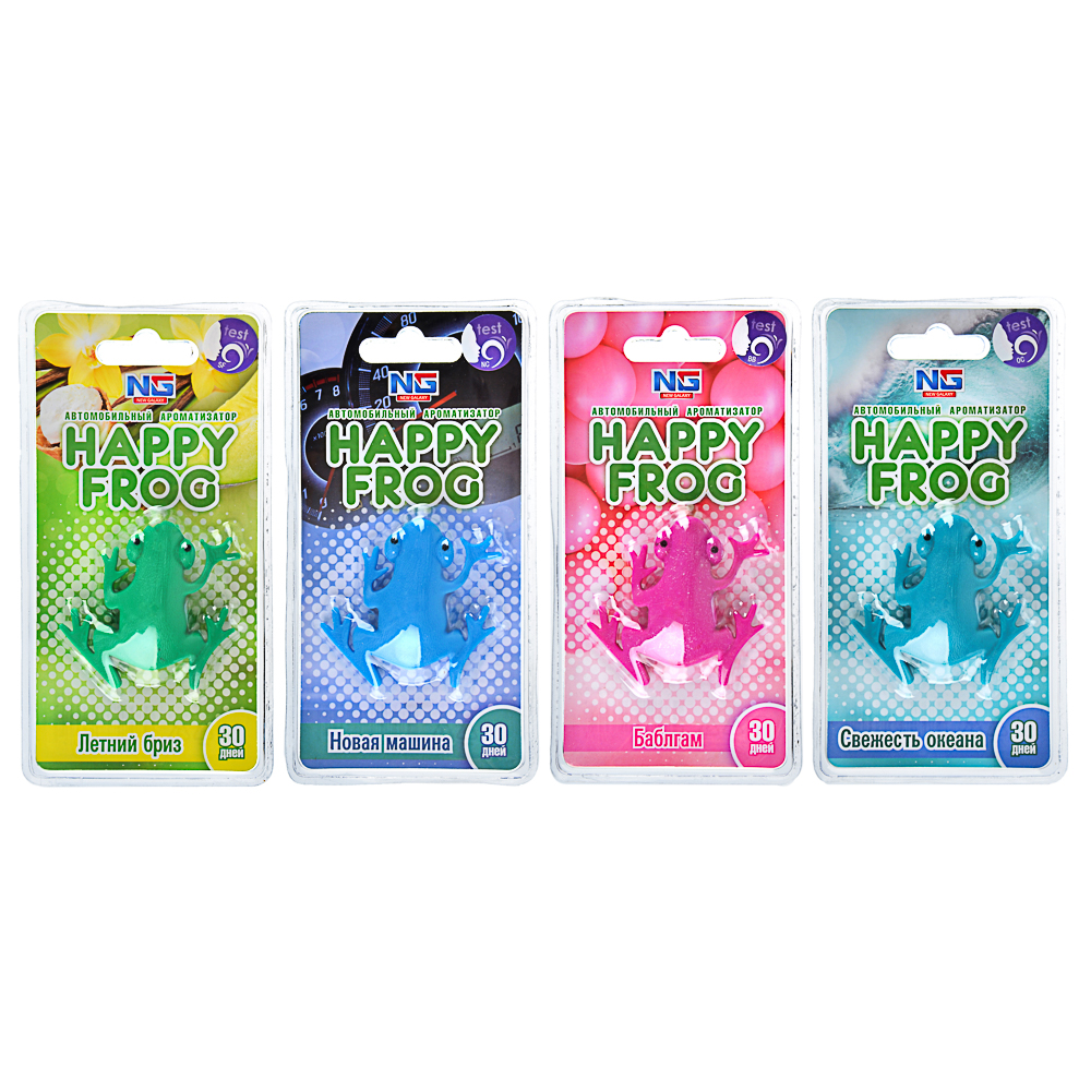 NEW GALAXY Ароматизатор гелевый Лягушка, бабл гам, свежесть океана, новая машина, летний бриз, арт.№ 794-575