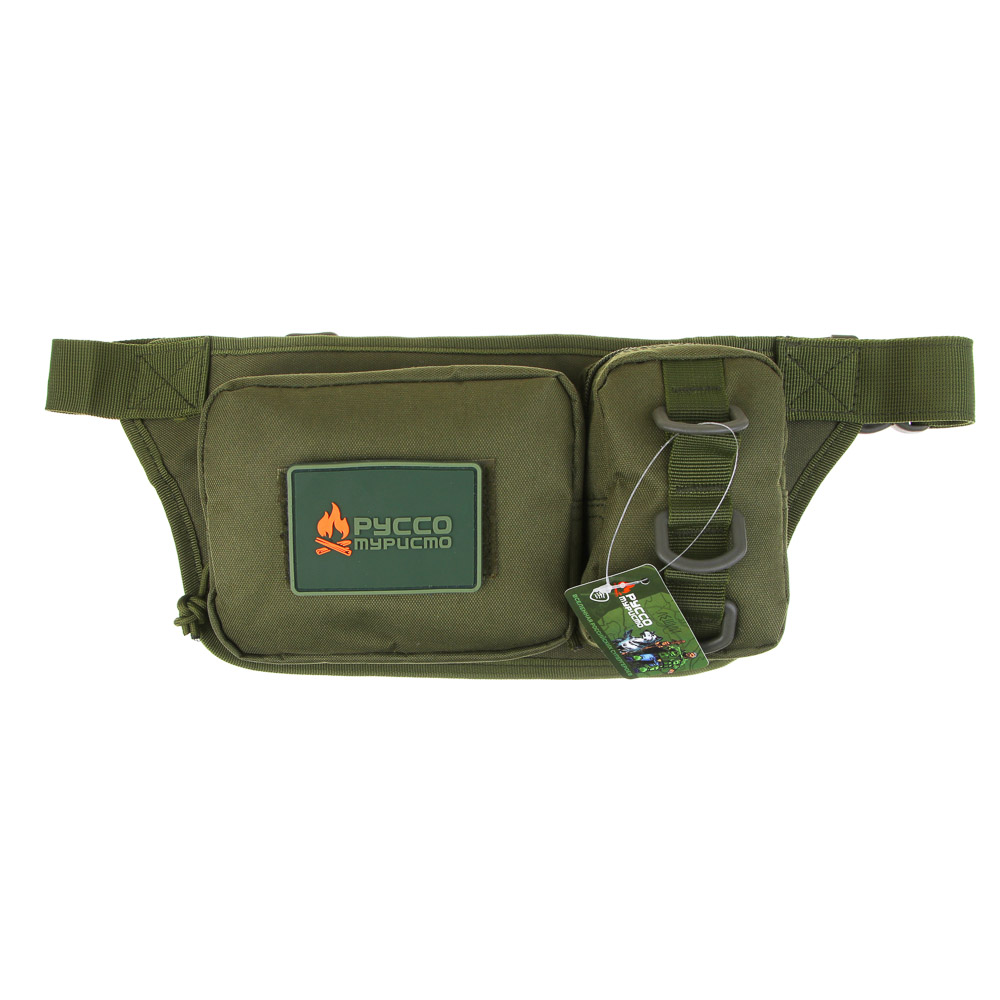 РУССО ТУРИСТО Сумка поясная тактическая, 3 отделения с разгрузочными кольцами, полиэстер, арт.№ 118-180