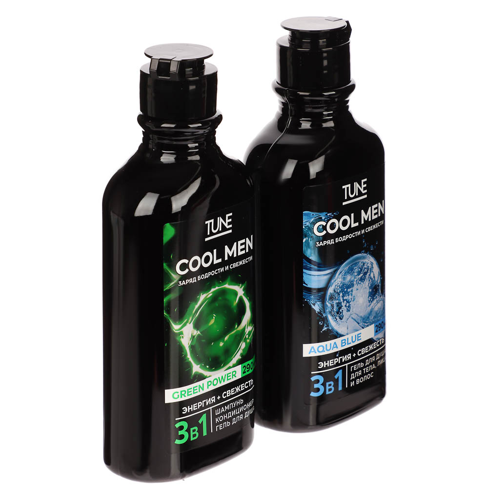 Подарочный набор мужской TUNE COOL MEN PARFUME EXPERT: Гель д/душа, 290мл+Шампунь для волос, 290мл, арт.№ 954-054