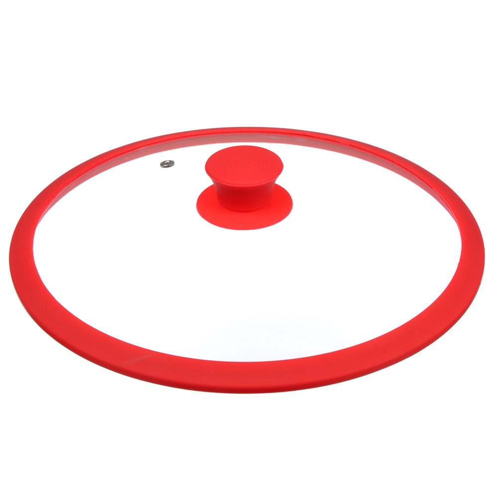 SATOSHI Крышка стекло/силикон с ручкой, 28см, 3 цвета, арт.№ 848-057