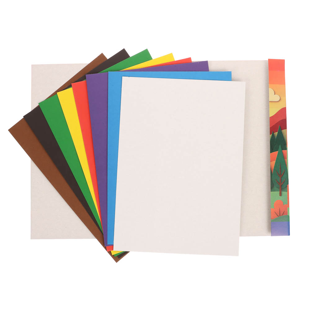 Картон цветной ClipStudio А4, 8 л., 8 цв., немелованный,  в карт. папке, арт.№ 558-069