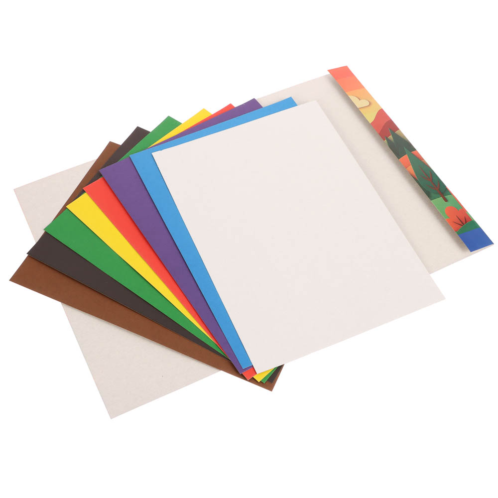 Картон цветной ClipStudio А4, 8 л., 8 цв., немелованный,  в карт. папке, арт.№ 558-069