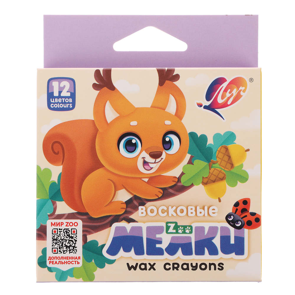 Восковые мелки "ZOO" (шестигранные) 12 цв., арт.№ 232-020