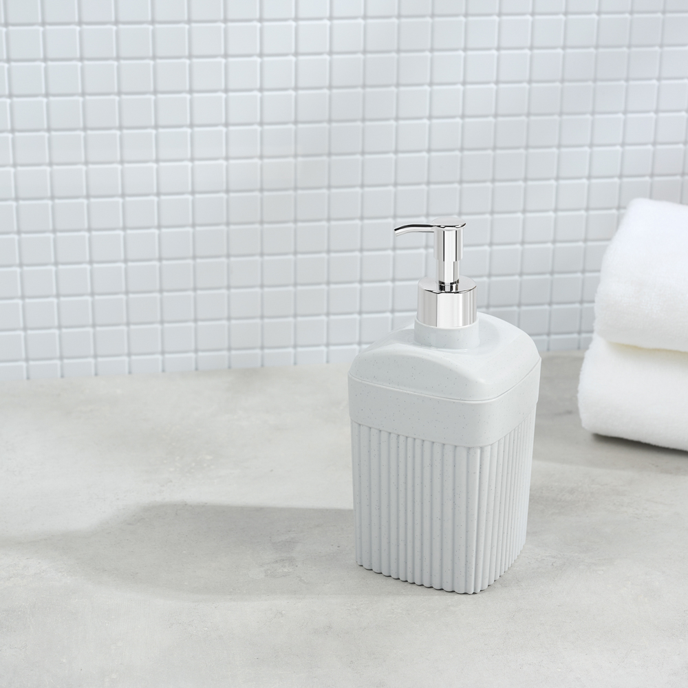 Диспенсер для жидкого мыла "Velvet" 90х90х187мм, 0,65л, светло-серый флэк, арт.№ 463-330