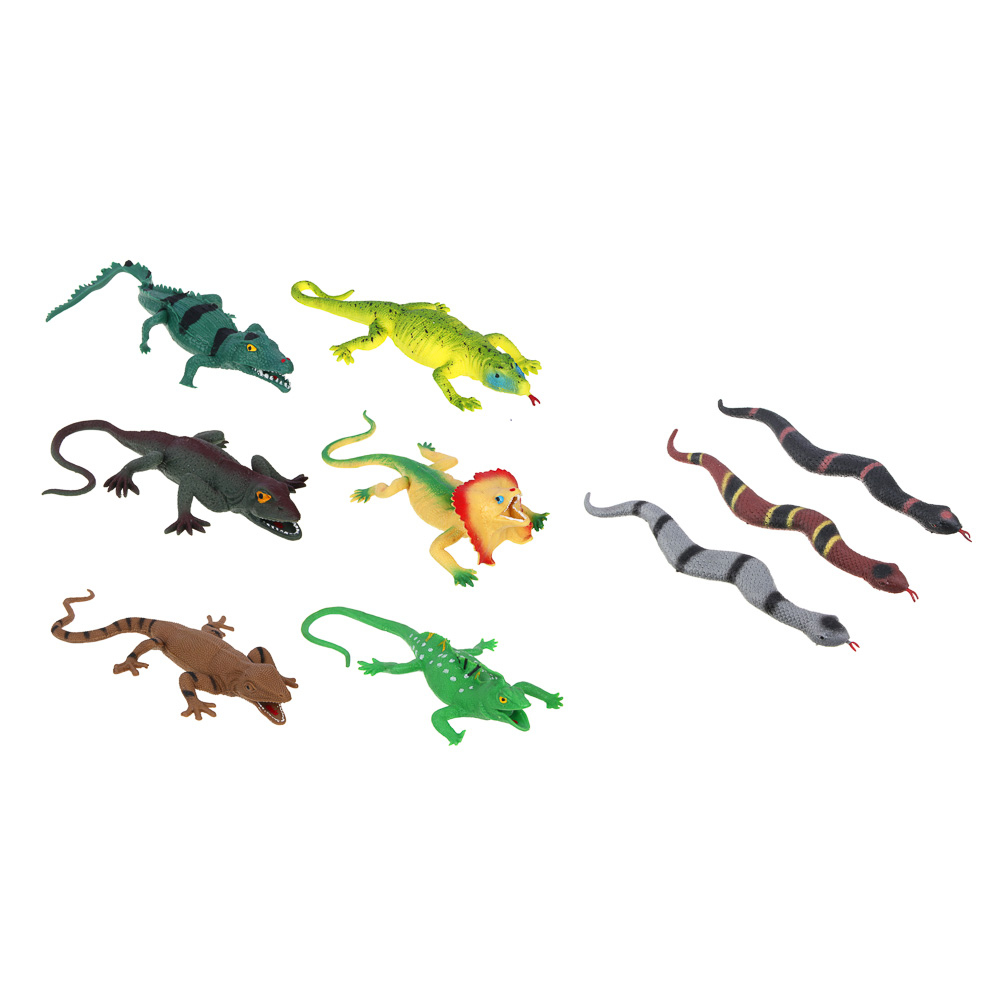 Фигурки в виде Рептилий, ИГРОЛЕНД, резина, 27-34см, арт.№ 274-181