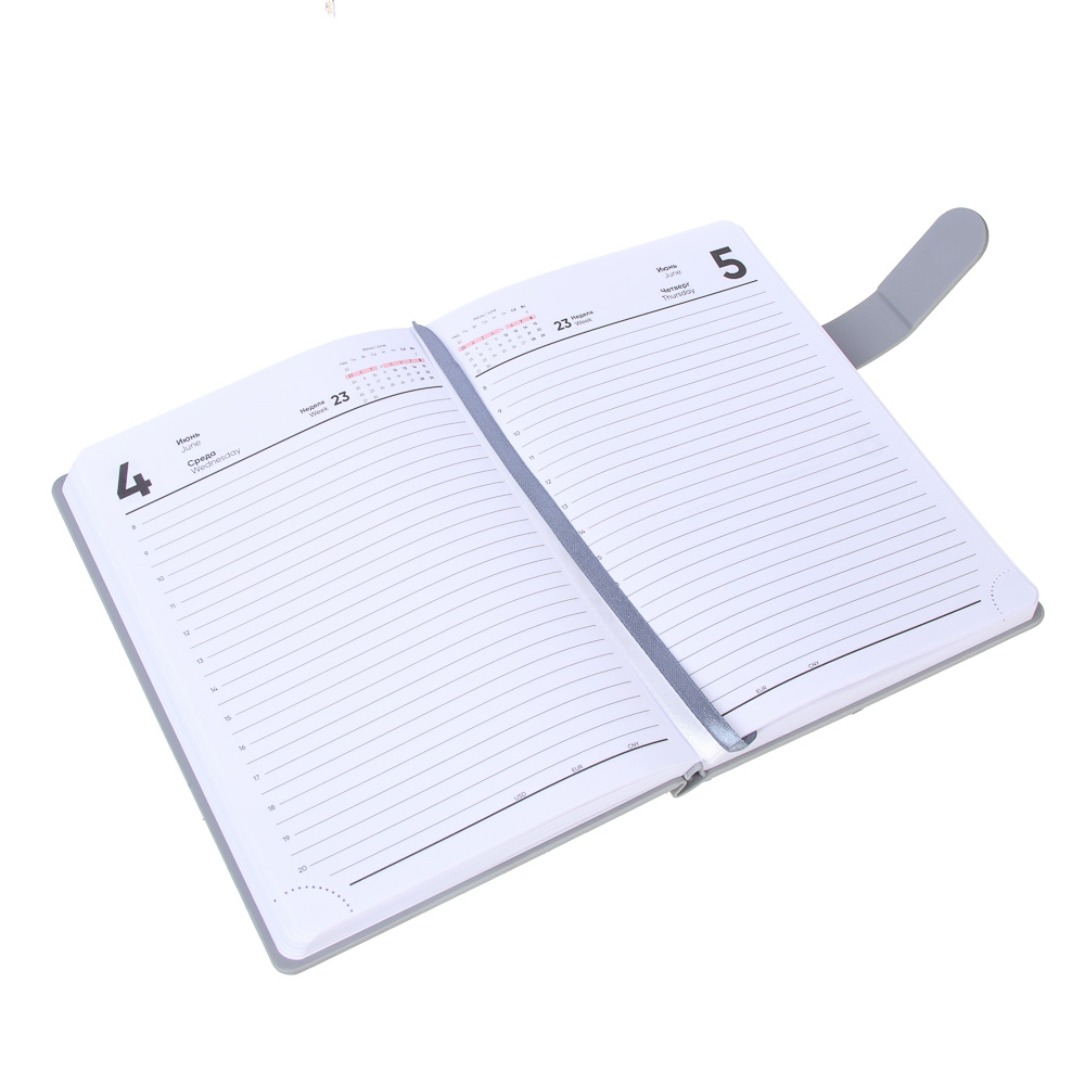 Ежедневник на 2025 "ТИЗАН" А5, 352 стр., твердая обложка с поролоном, иск.кожа, магнитная застежка, серый, арт.№ 572-244