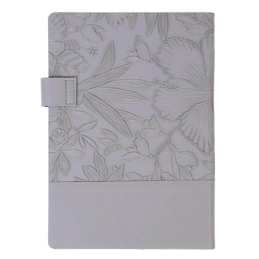 Ежедневник на 2025 "ТИЗАН" А5, 352 стр., твердая обложка с поролоном, иск.кожа, магнитная застежка, серый, арт.№ 572-244