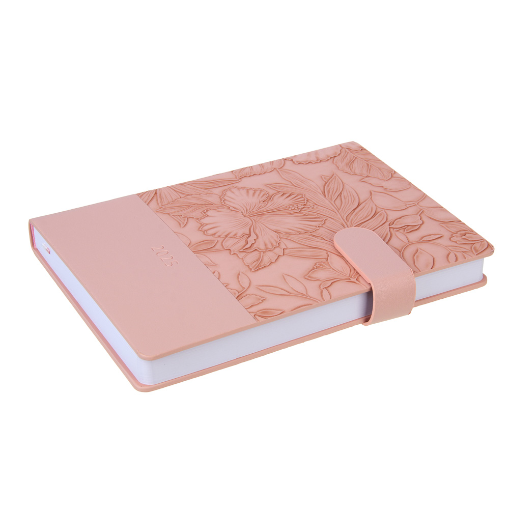 Ежедневник на 2025 "ТИЗАН" А5, 352 стр., твердая обложка с поролоном, иск.кожа, магнитная застежка, коричневый, арт.№ 572-245