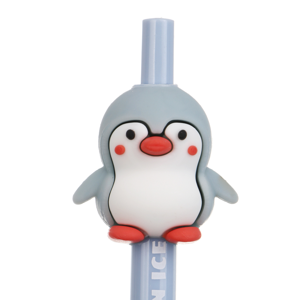 Ручка автоматическая гелевая синяя 0,5мм, "Пингвин", 3 вида, шоу-бокс, арт.№ 591-312