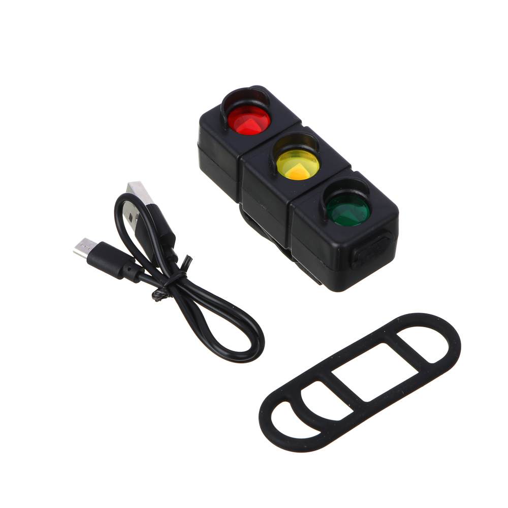 SILAPRO Фонарь задний 6.5х2.5см, 3LED, 7 реж., ABS, USB, арт.№ 195-008