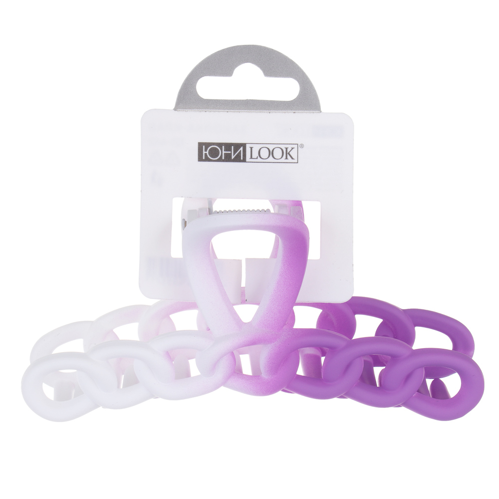 ЮНИLOOK Краб для волос, 11 см, пластик, лавандовый, арт.№ 321-442