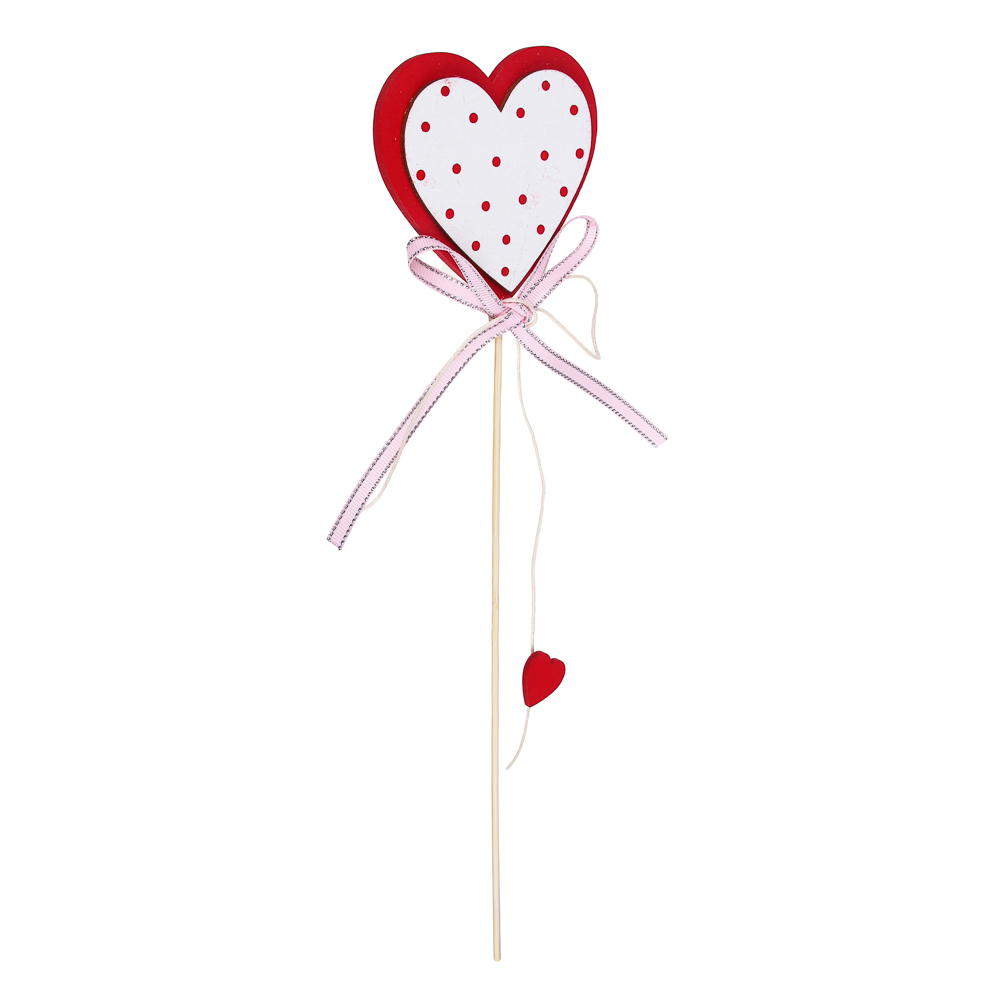 Топпер декоративный, сердце, 8x33 см, 2 цвета, МДФ, арт.№ 597-260