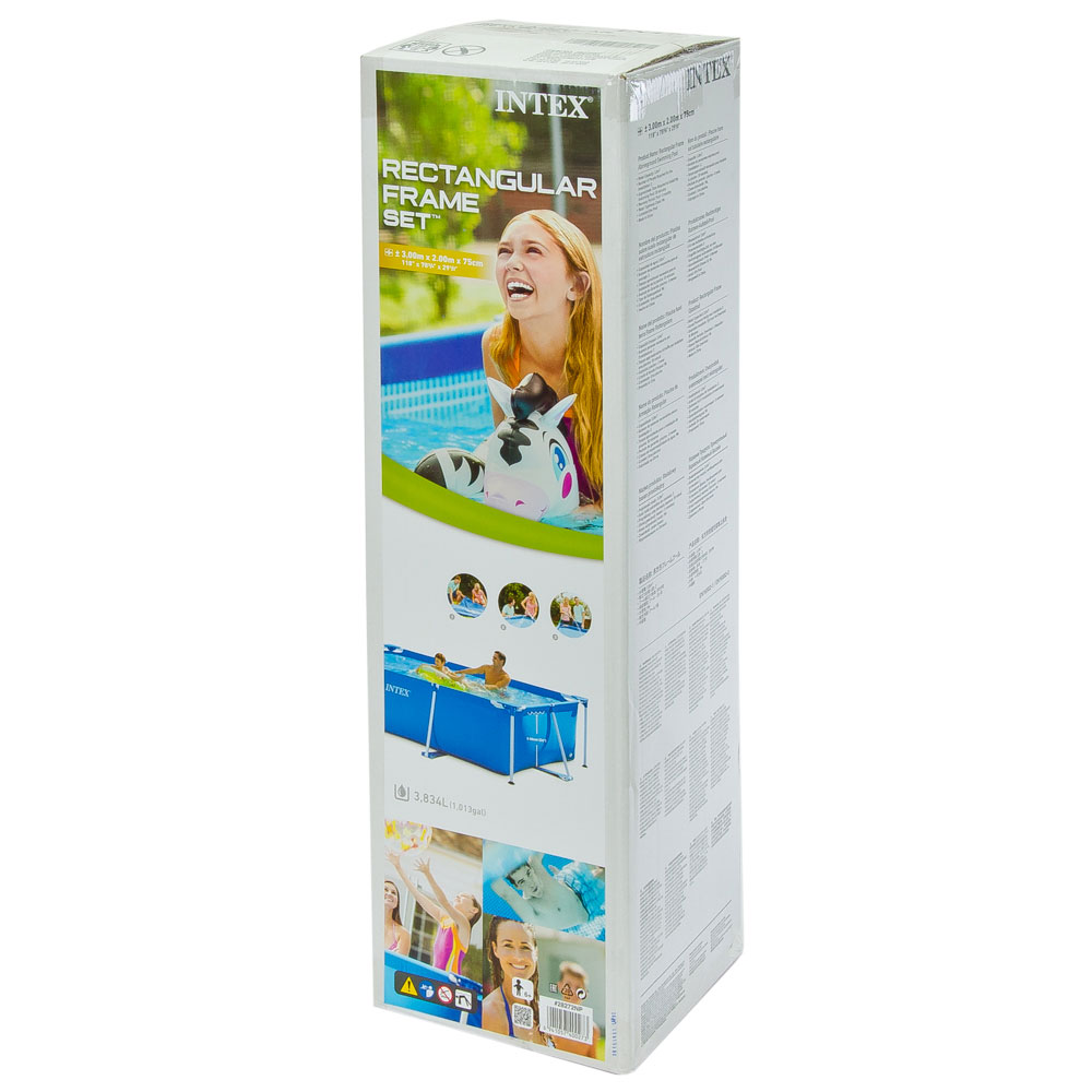 INTEX Бассейн каркасный Rectangular Frame 300x200х75см 3834л, 28272NP, арт.№ 109-023