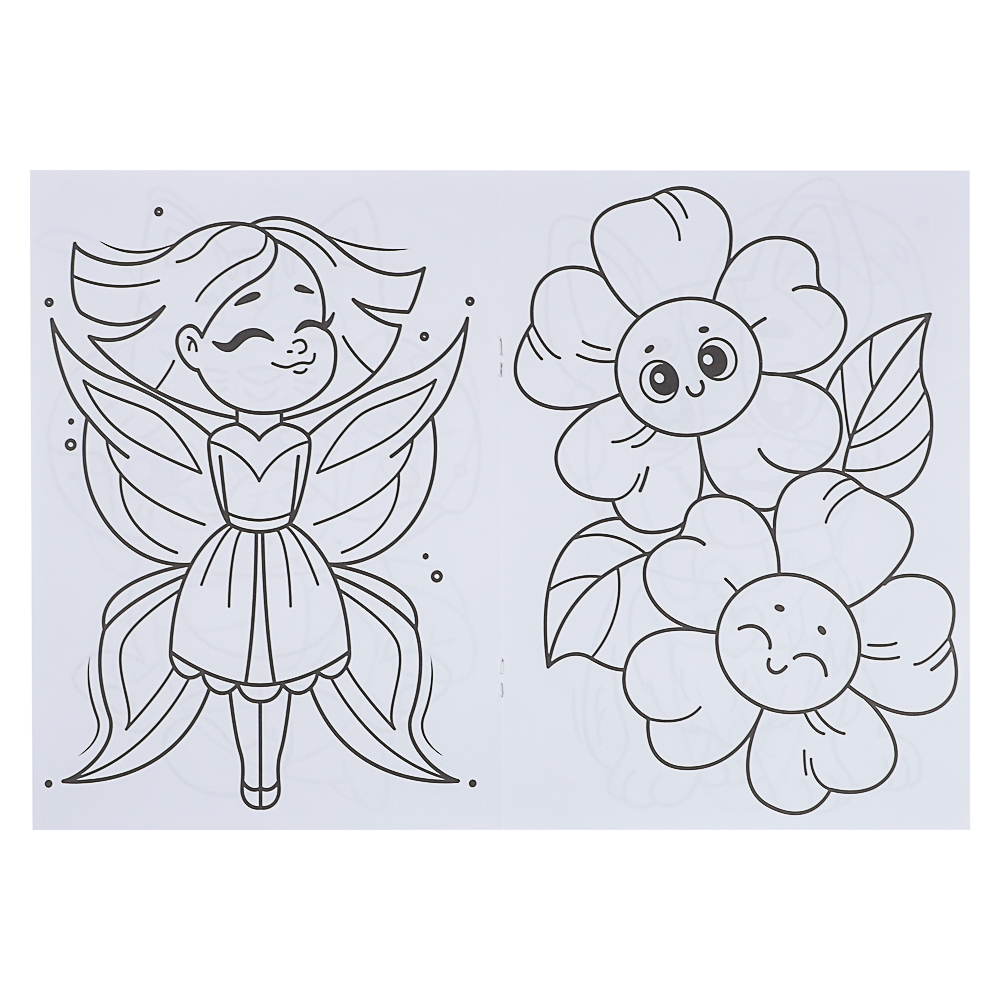 ПРОФ-ПРЕСС Раскраска с мелками, бумага, 16,5х23см, 16 стр, 5 дизайнов, арт.№ 290-381