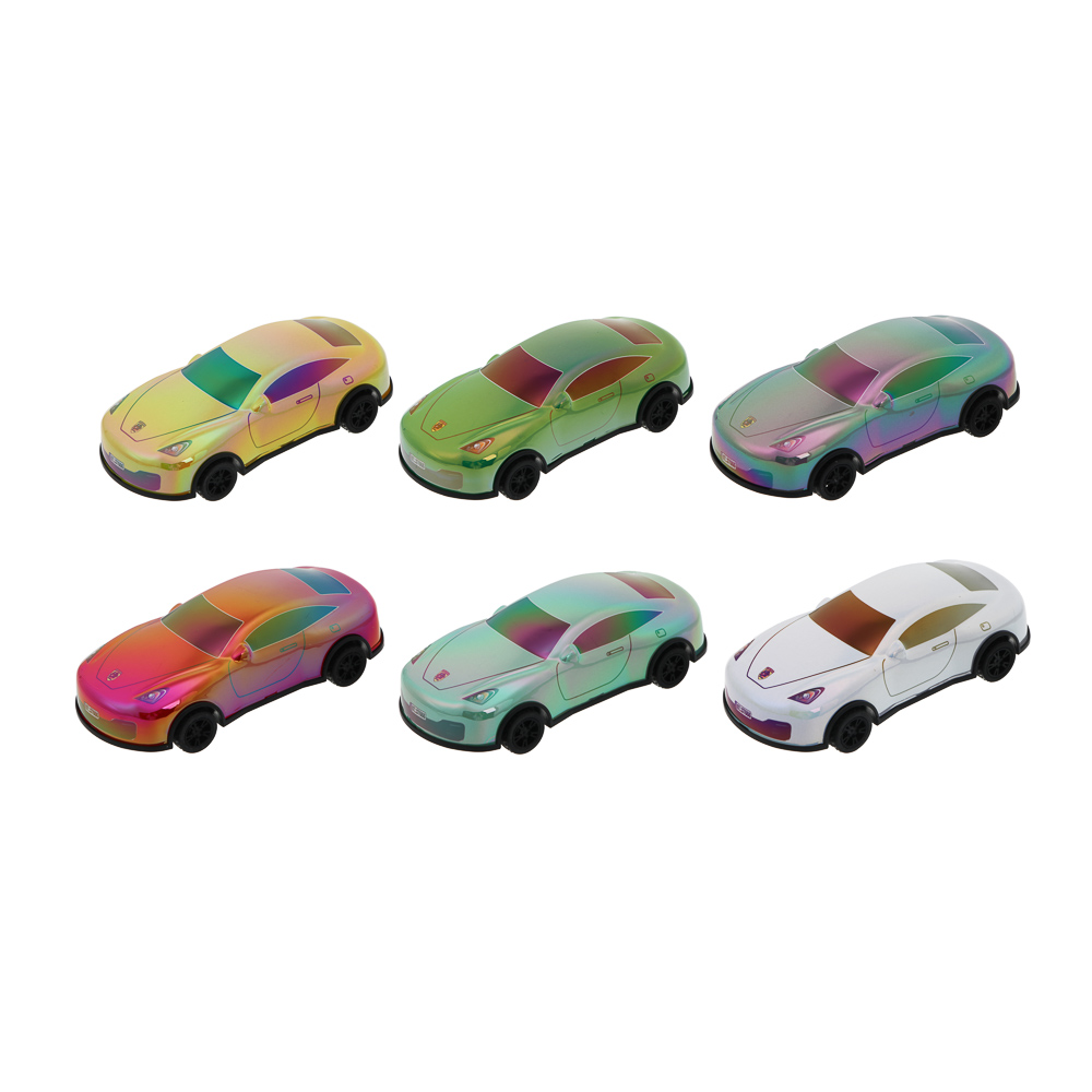 ИГРОЛЕНД Машина инерционная "Спорткар", металл, PP, 12х5,5х4 см, 6 дизайнов, арт.№ 292-485