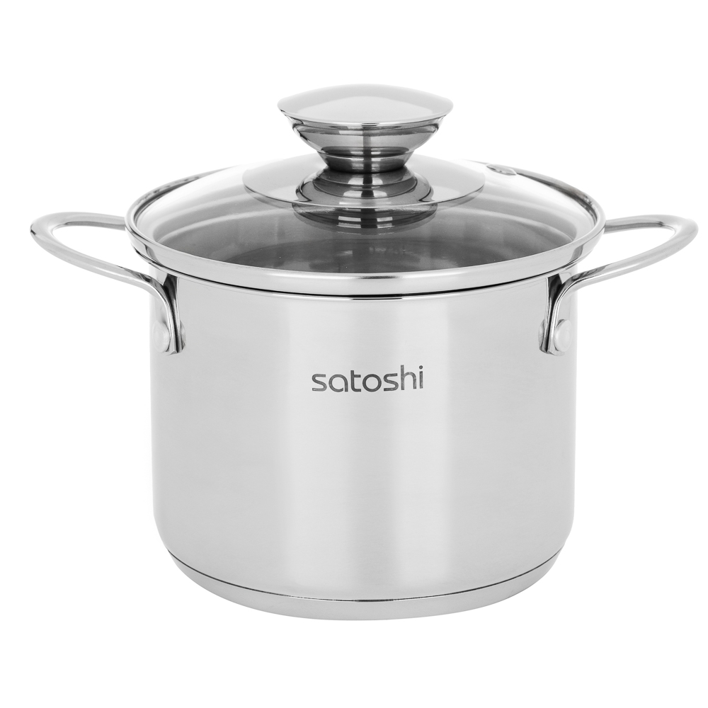 SATOSHI Мини Кастрюля 12х9 см, объем 1 л, со стеклянной крышкой, индукция, арт.№ 822-275