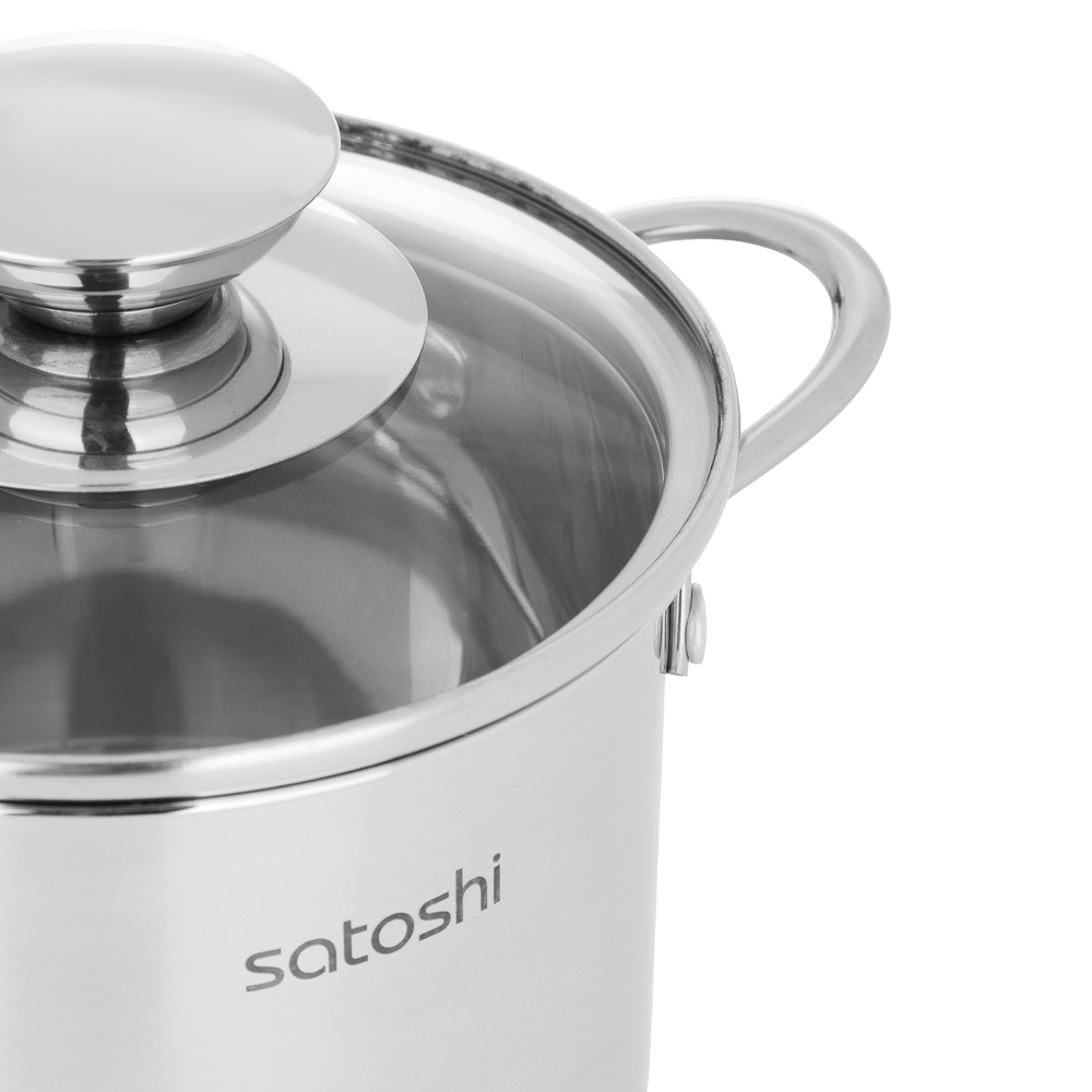 SATOSHI Мини Кастрюля 12х9 см, объем 1 л, со стеклянной крышкой, индукция, арт.№ 822-275